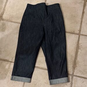 Laura Byrnes Blue Denim High Waisted Capris